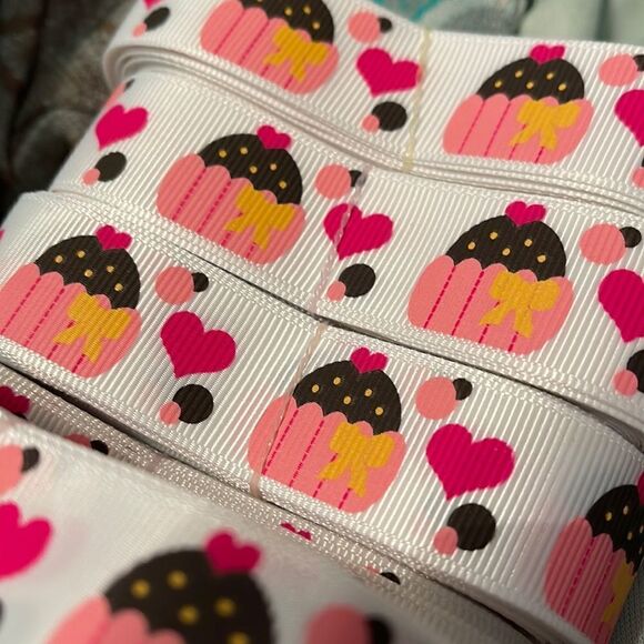 Grosgrain Ribbon 7/8” 5 yards 5/$20 hair bows shipping supplies cupcakes hearts - Picture 3 of 4